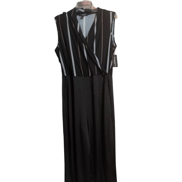 NWT Beechers Brook Jumpsuit Pull - on Black Flared Pants with attached Top - Picture 1 of 8